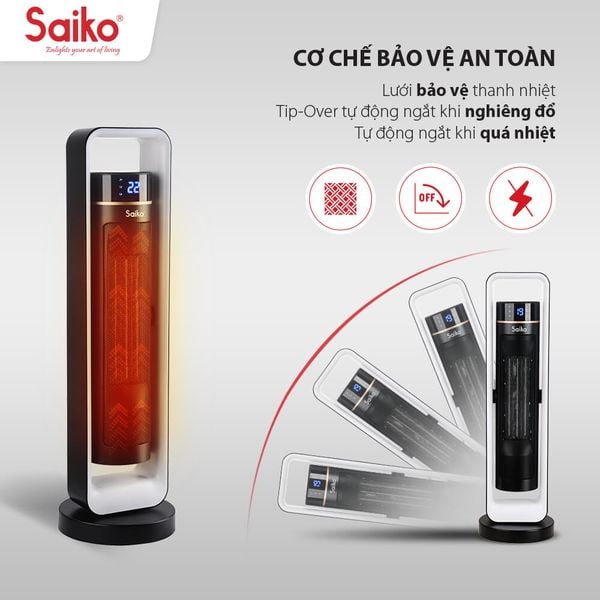 Máy Sưởi Gốm Saiko CH-2200R (2200W)