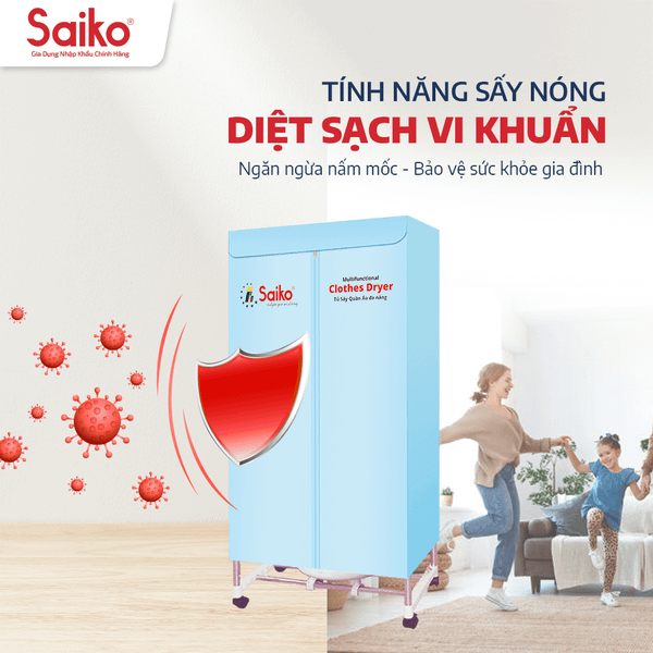 Tủ Sấy Quần Áo Đa Năng Saiko CD-1800 1800W