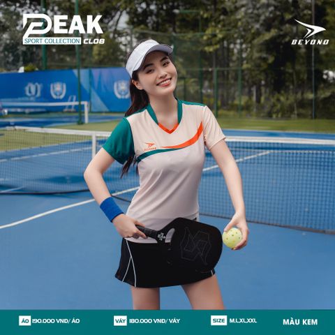  ÁO NỮ CẦU LÔNG BEYONO PEAK CL08 - KEM 