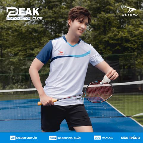  ÁO NAM CẦU LÔNG BEYONO PEAK CL08 - TRẮNG 