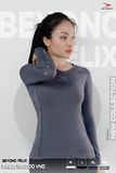  ÁO THỂ THAO DÀI TAY GIỮ NHIỆT NỮ BEYONO FELIX - XÁM 