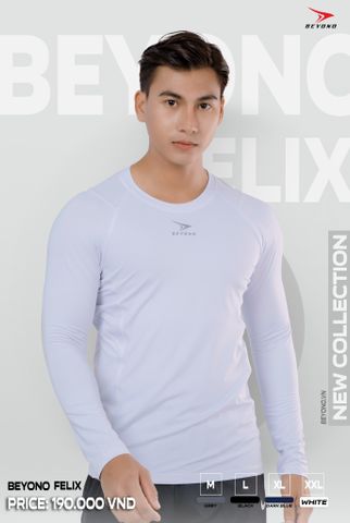  ÁO THỂ THAO DÀI TAY GIỮ NHIỆT NAM BEYONO FELIX - TRẮNG 