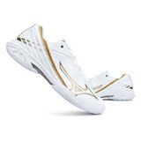  GIÀY MIZUNO WAVE CLAW 3 - TRẮNG VÀNG BẠC 