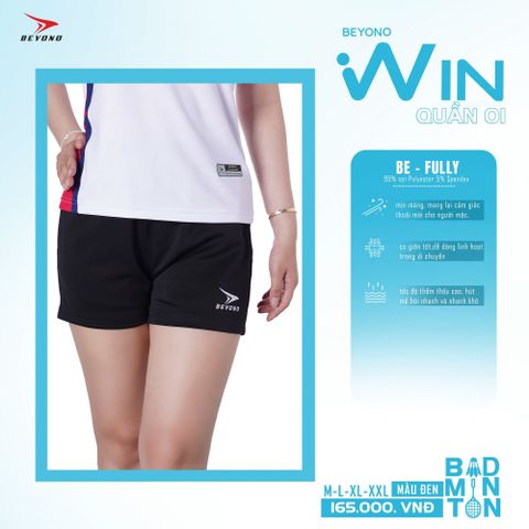  QUẦN THỂ THAO NỮ BEYONO WIN CL01 - ĐEN 