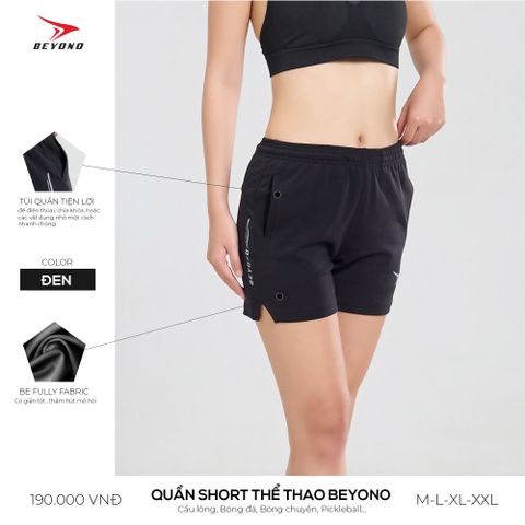  QUẦN THỂ THAO NỮ BEYONO QCL03 - ĐEN 