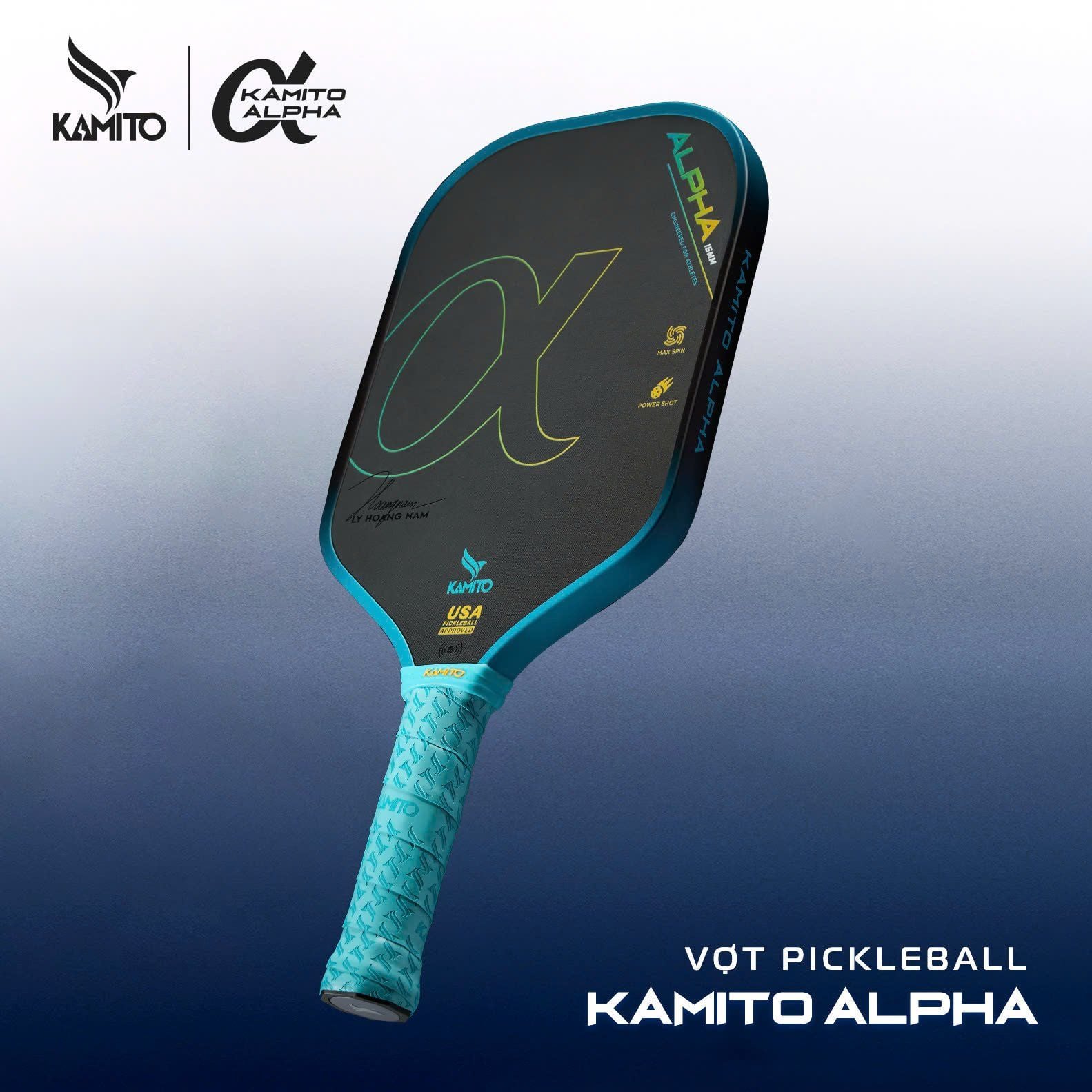  VỢT PICKLEBALL KAMITO ALPHA (16MM) - AQUA 