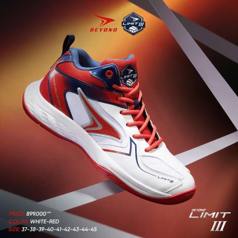  GIÀY BÓNG CHUYỀN BEYONO LIMIT 3 - WHITE RED 