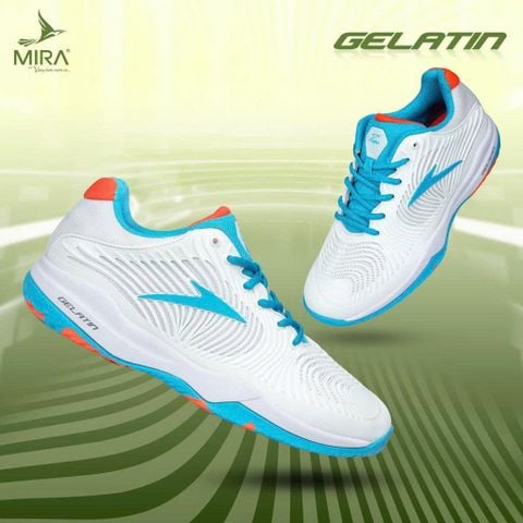  GIÀY PICKLEBALL MIRA GELATIN - TRẮNG XANH HỒNG 