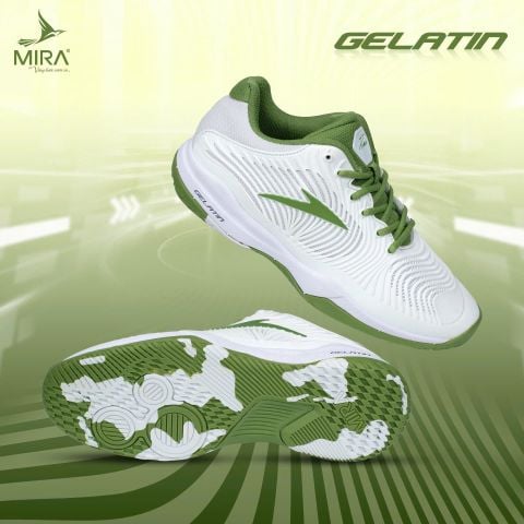  GIÀY PICKLEBALL MIRA GELATIN - TRẮNG XANH LÁ 