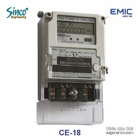 Công tơ điện tử 1 pha EC-18 EMIC