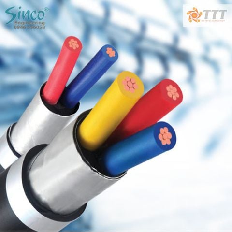Cáp điện kế  2,3,4 lõi,  ruột đồng, cách điện PVC, giáp băng nhôm - DK - CVV 0.6/1KV