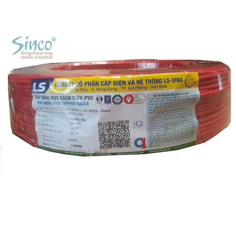 Cáp dân dụng (hạ thế) 1 lõi cách điện Cu/PVC 0.6/1KV LS VINA