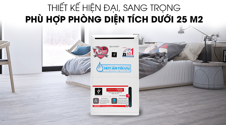 Máy hút ẩm có lọc không khí Sharp DW-D12A-W