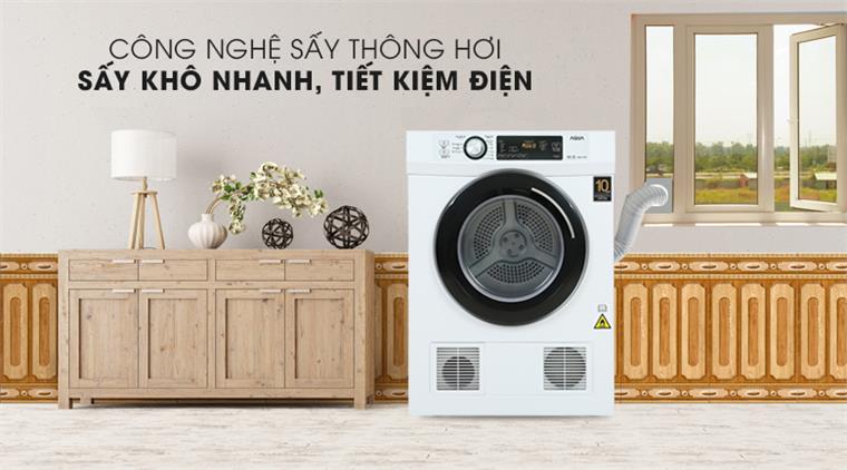 Máy sấy thông hơi Aqua 7Kg AQH-V700F.W