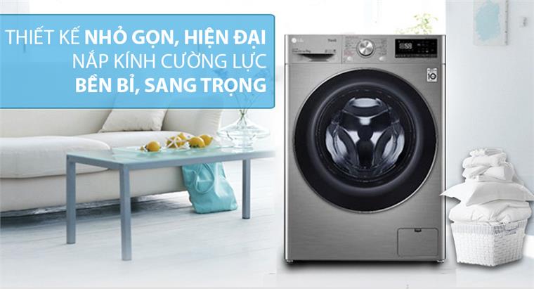 Máy giặt sấy LG FV1409G4V 9kg giặt + 5kg sấy lồng ngang màu xám