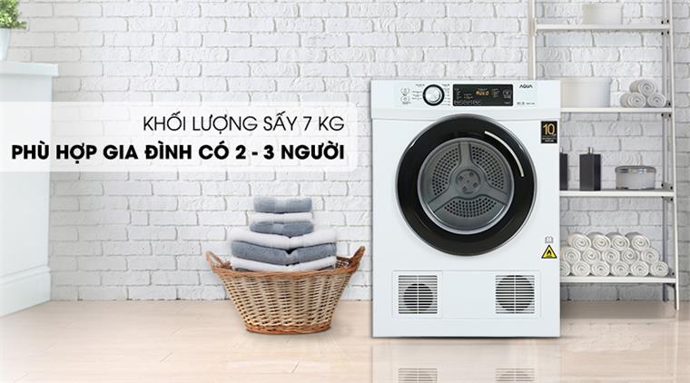 Máy sấy thông hơi Aqua 7Kg AQH-V700F.W
