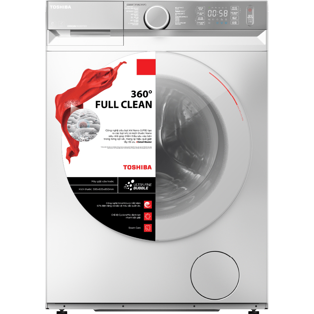 Máy giặt Toshiba 8.5kg TW-BK95G4V(WS) lồng ngang màu xám