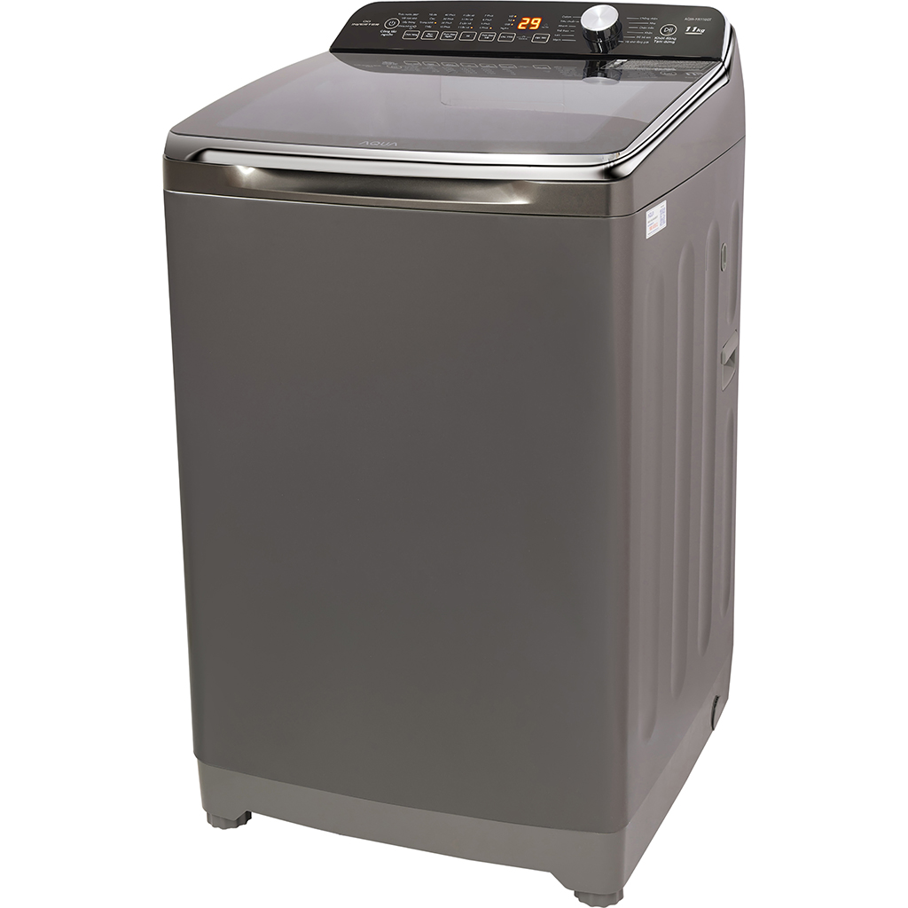 Máy giặt Aqua 11kg AQW-FR110GT.PS lồng đứng màu ghi đen