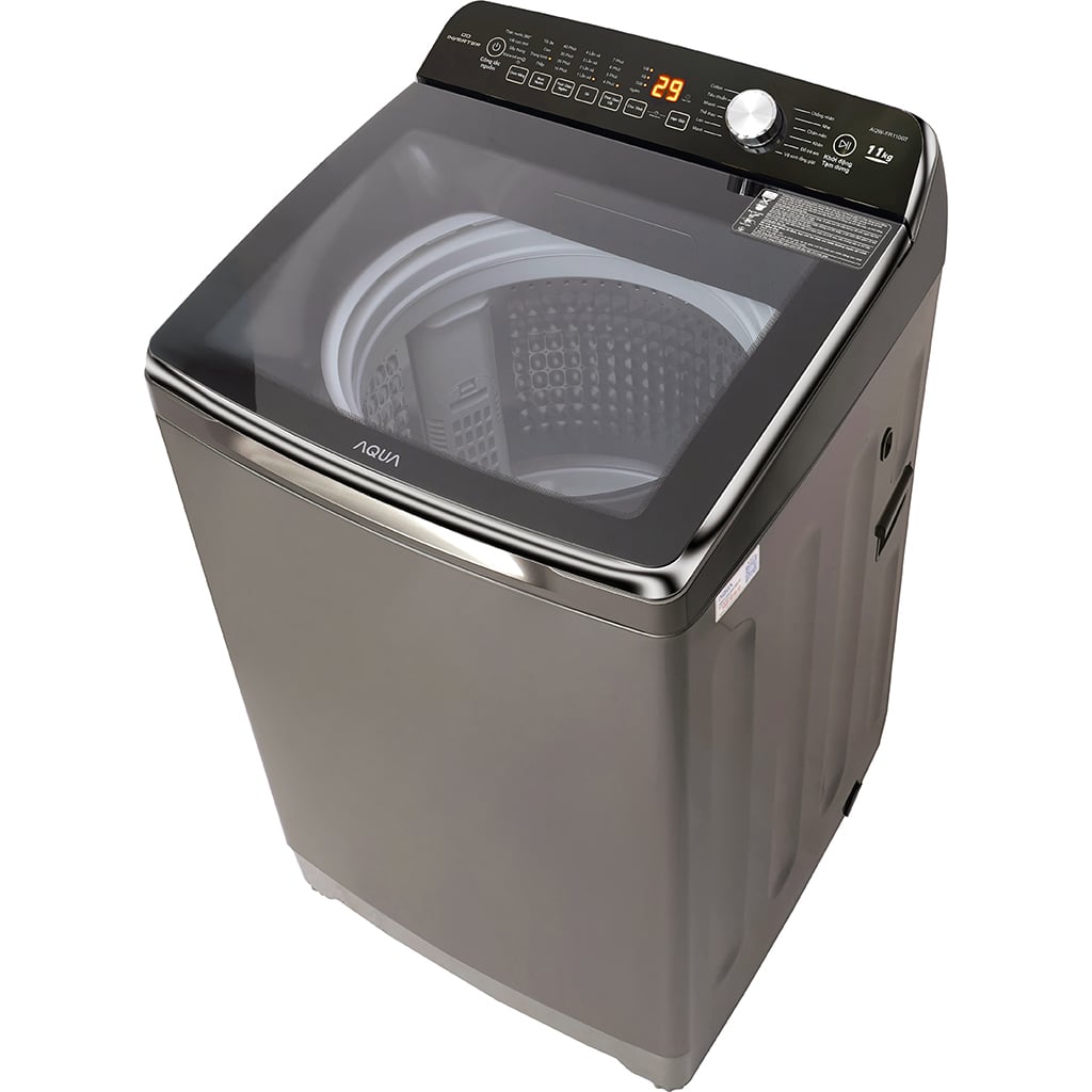 Máy giặt Aqua 11kg AQW-FR110GT.PS lồng đứng màu ghi đen