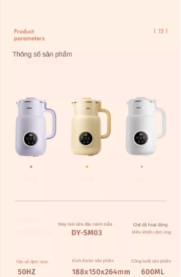 MÁY LÀM SỮA HẠT MINI, MÁY ÉP DAEWOO - CHÍNH HÃNG