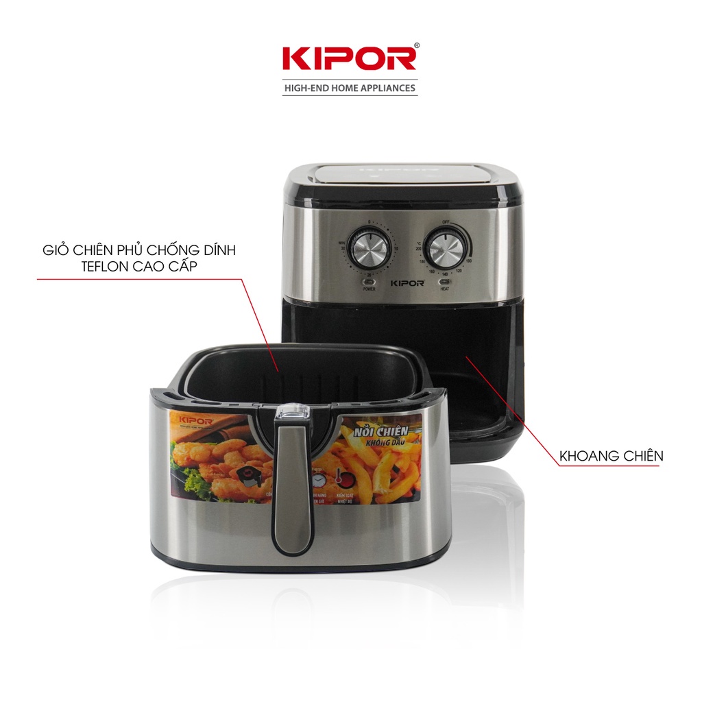 NỒI CHIÊN KHÔNG DẦU KIPOR KP-AF310-10L-ĐIỀU KHIỂN CƠ RAPID AIR