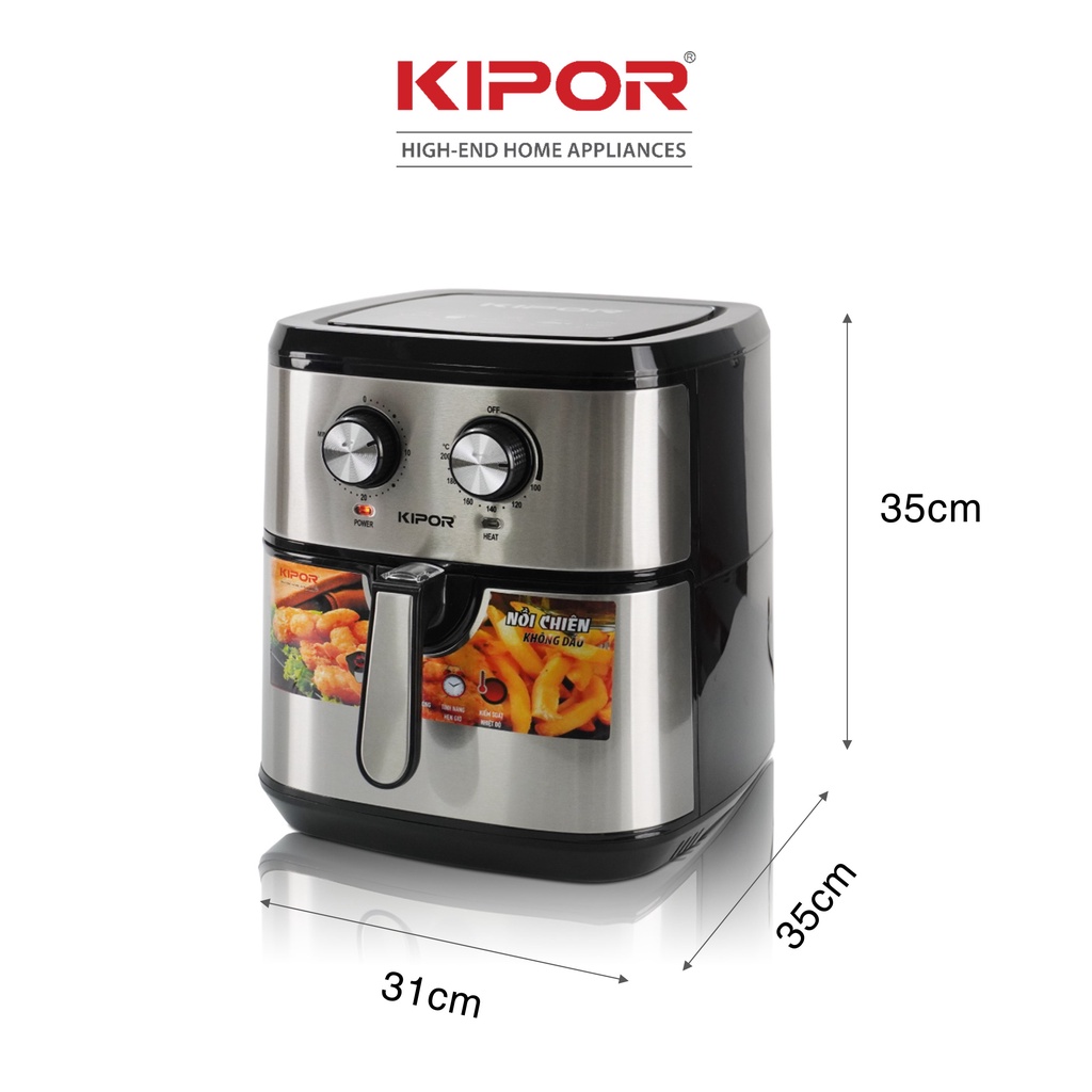 NỒI CHIÊN KHÔNG DẦU KIPOR KP-AF310-10L-ĐIỀU KHIỂN CƠ RAPID AIR