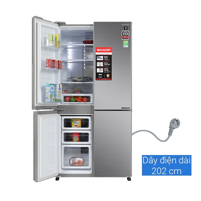 TỦ LẠNH 4 CÁNH SHARP SJ-FXPI689V-RS 607 LÍT INVERTER