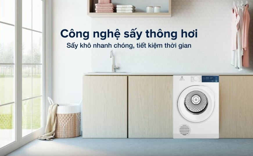 Máy sấy quần áo Electrolux 7.5 kg EDV754H3WB Trắng