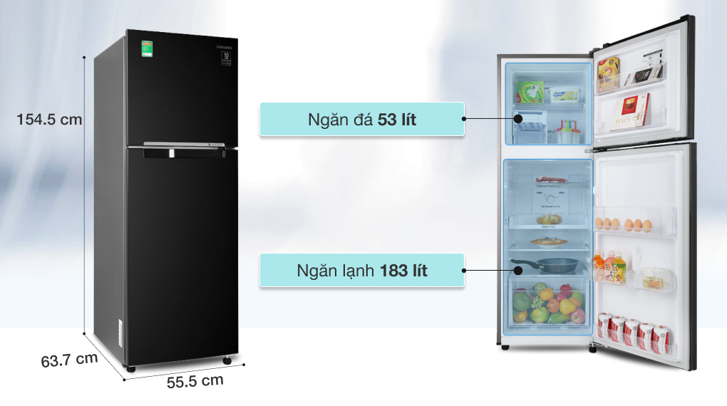 Tủ lạnh Samsung Inverter 236 lít RT22M4032BU/SV