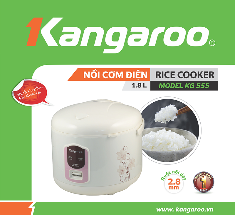 Nồi cơm điện Kangaroo KG555, 1.8 Lít