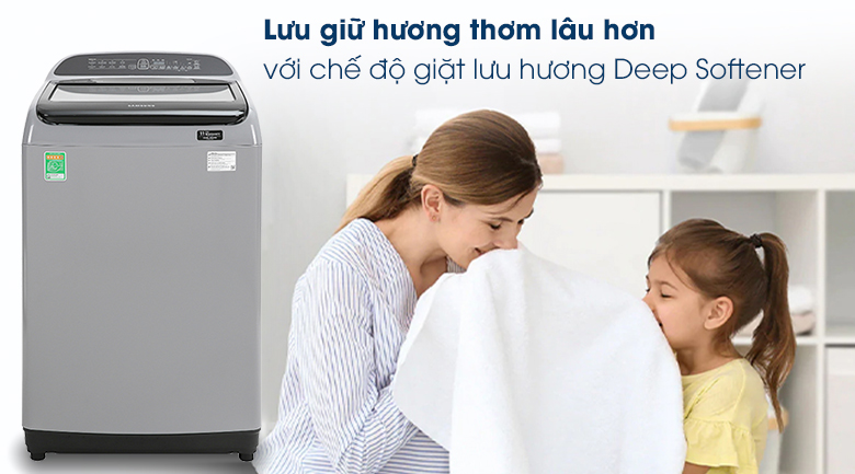 Máy giặt Samsung WA90T5260BY 9kg lồng đứng màu xám