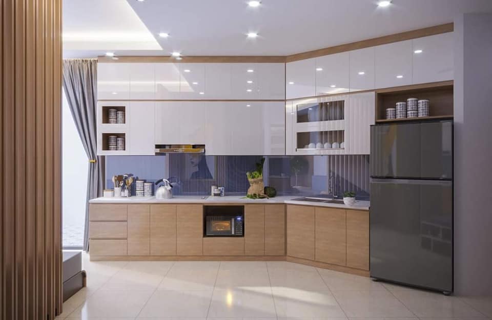 Tủ bếp MDF phủ melamine