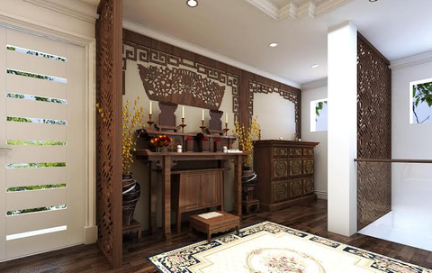 Thiết kế  phòng thờ với phong cách hiện đại