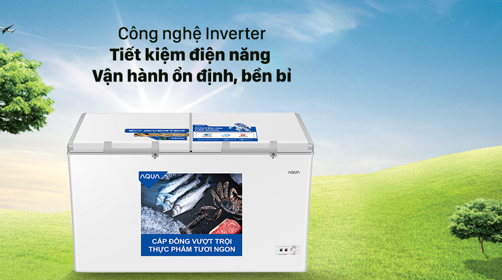 Tủ đông AQUA Inverter 295 lít AQF-C4202E - chính hãng, giá tốt