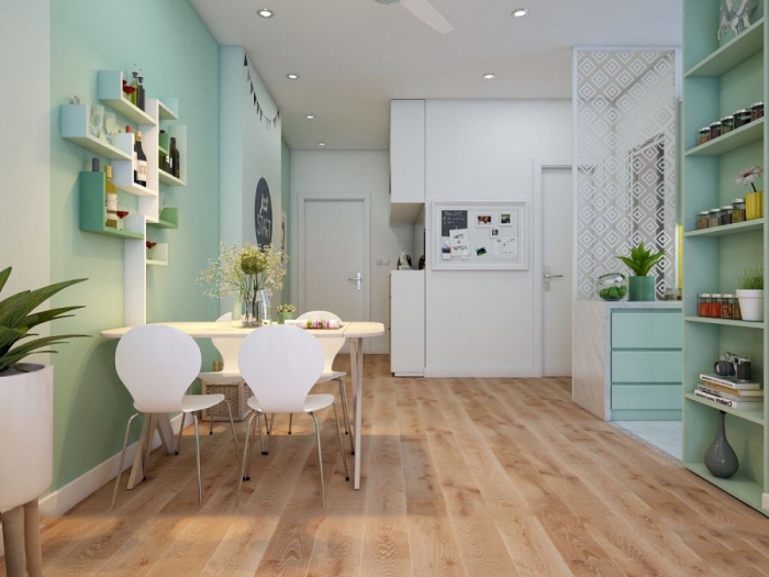 Thiết kế phòng ăn và bếp cho nhà ống