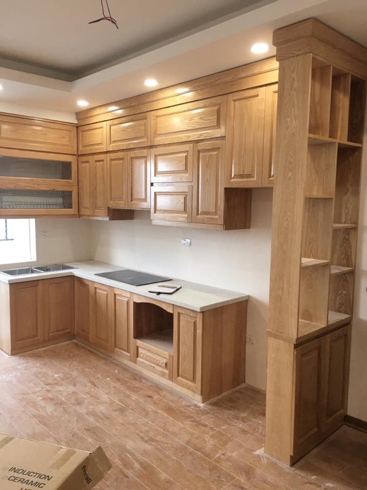 Tủ bếp gỗ Sồi Nga SD-01