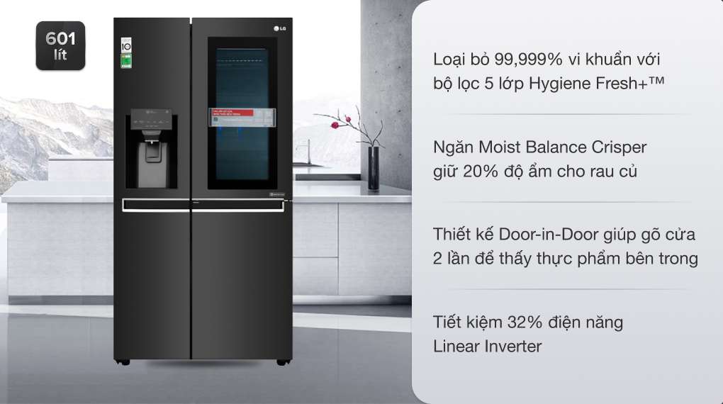 Tủ lạnh LG Inverter InstaView Door-in-Door 601 lít GR-X247MC
