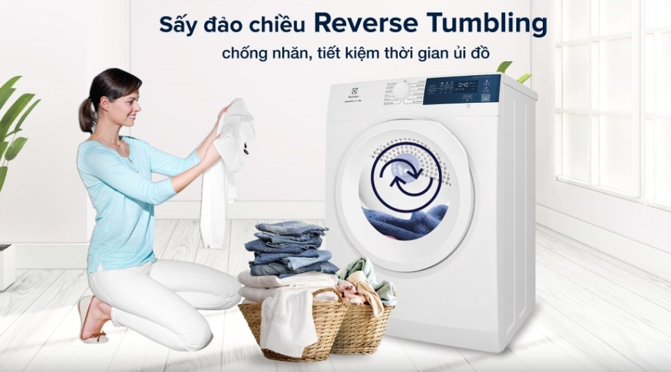 Máy sấy quần áo Electrolux 7.5 kg EDV754H3WB Trắng