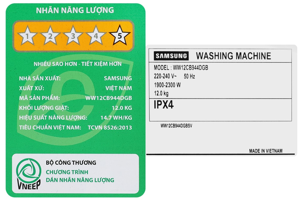 MÁY GIẶT SAMSUNG WW12CB944DGBSV INVERTER 12KG