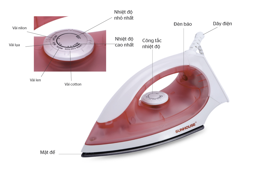 Bàn ủi khô Sunhouse SHD1072