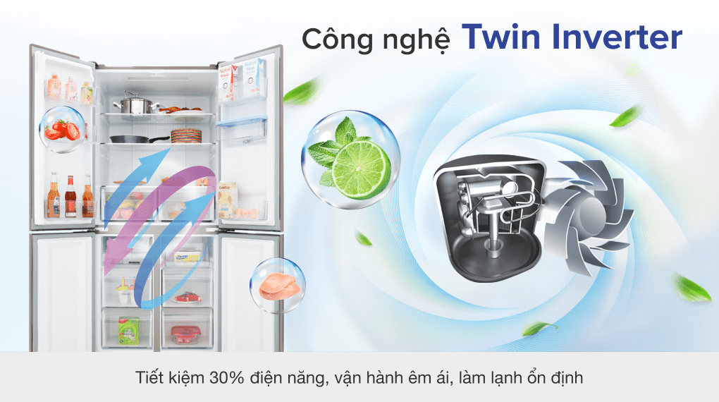 Tủ lạnh Aqua inverter 511 lít IGW525EM.GB