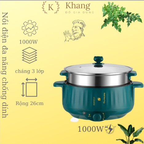 Nồi lẩu mini cắm điện đa năng chống dính cao cấp SHANBAN