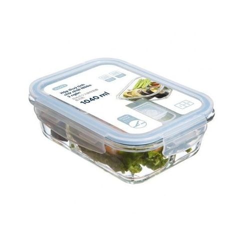Hộp thủy tinh chữ nhật Inochi Nikko 1040ml 3 ngăn