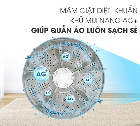 Máy giặt Aqua 11 kg AQW-FW110FT-N lồng đứng màu xám