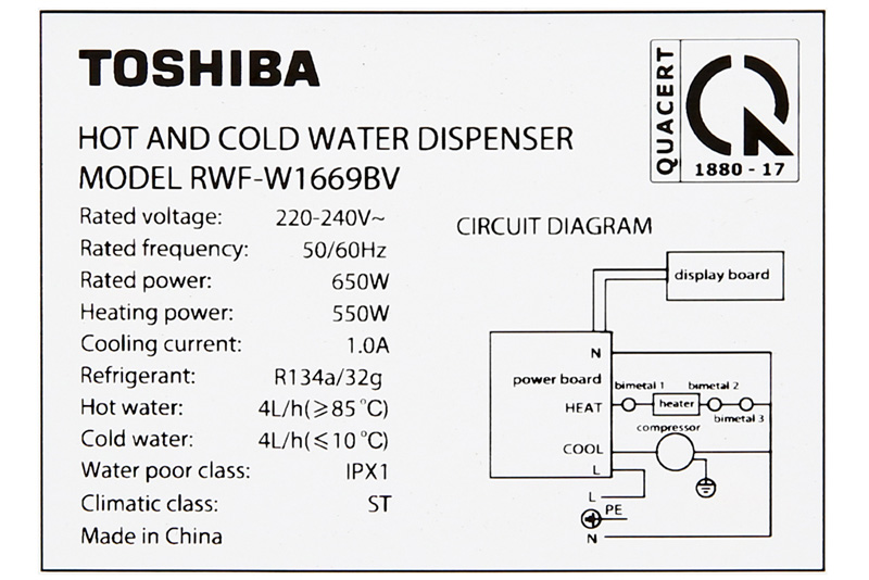 Máy Nước Nóng Lạnh Toshiba RWF-W1669BV