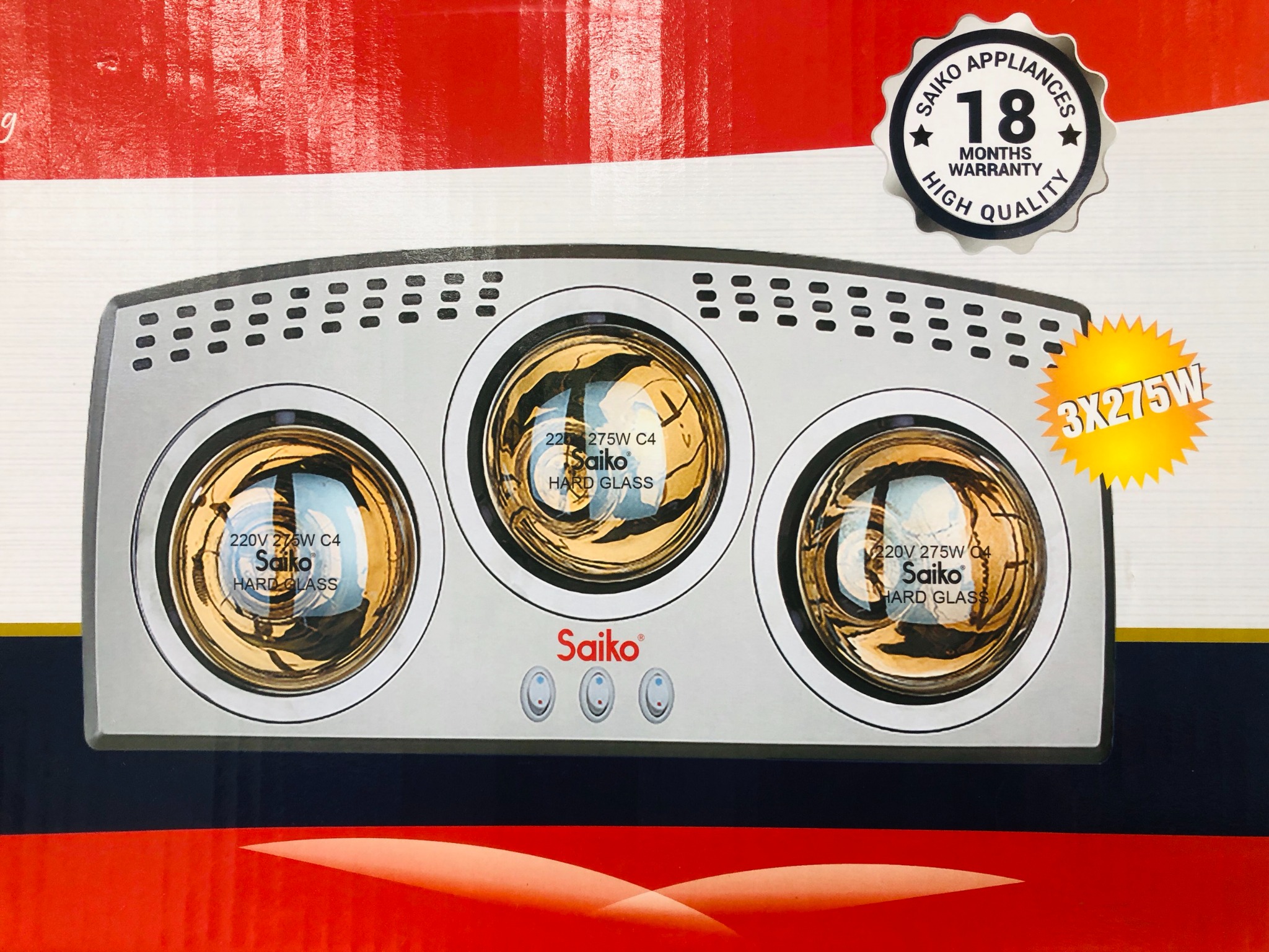 Sưởi nhà tắm 3 bóng Saiko BH3826