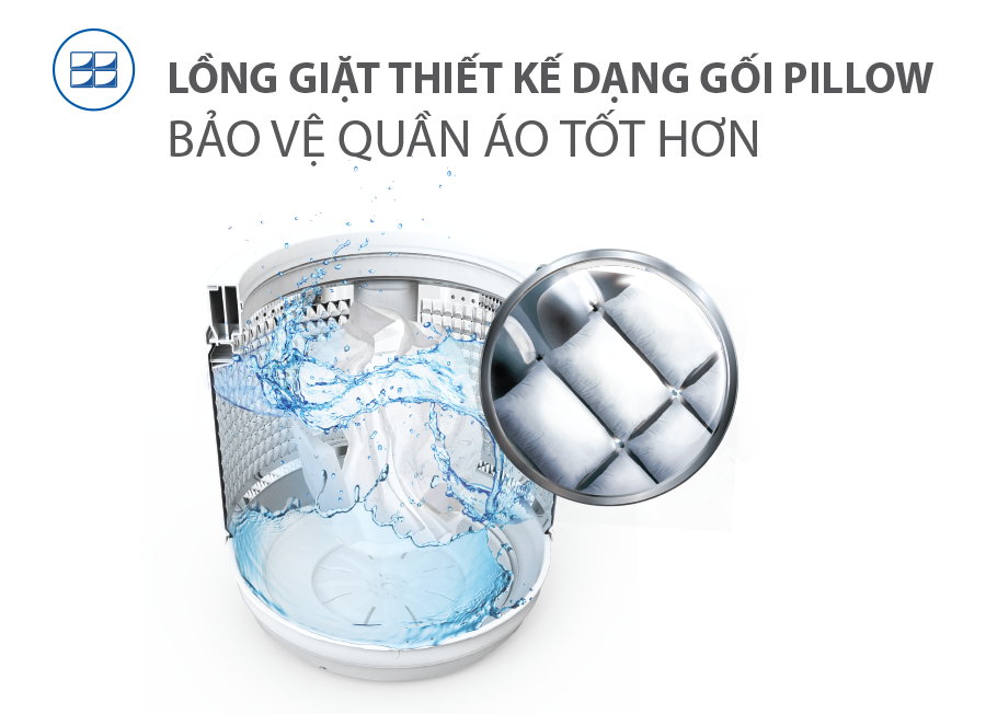 Máy giặt Aqua 11 kg AQW-FW110FT-N lồng đứng màu xám