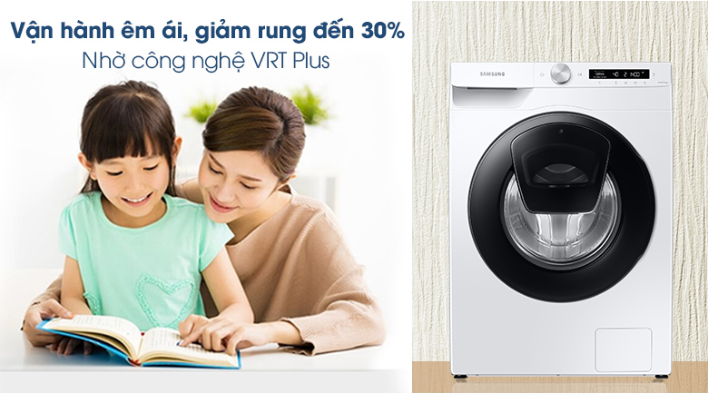 Máy giặt Samsung 8.5kg WW85T554DAW/SV lồng ngang màu trắng (có cửa phụ)