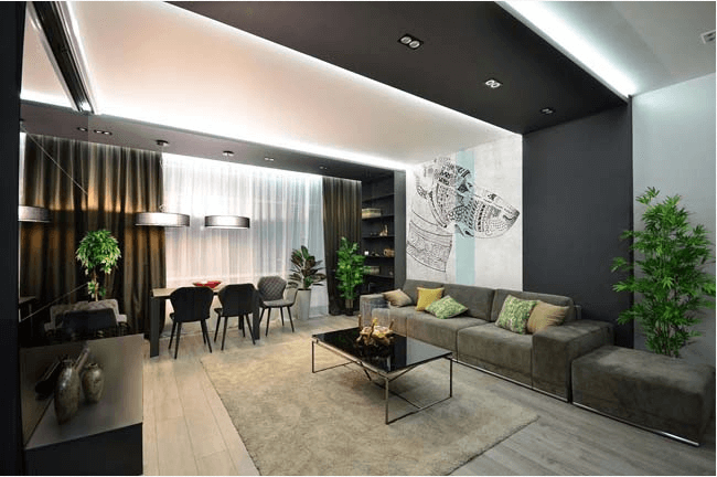 Thiết kế phòng khách thanh lịch với gam màu trung tính