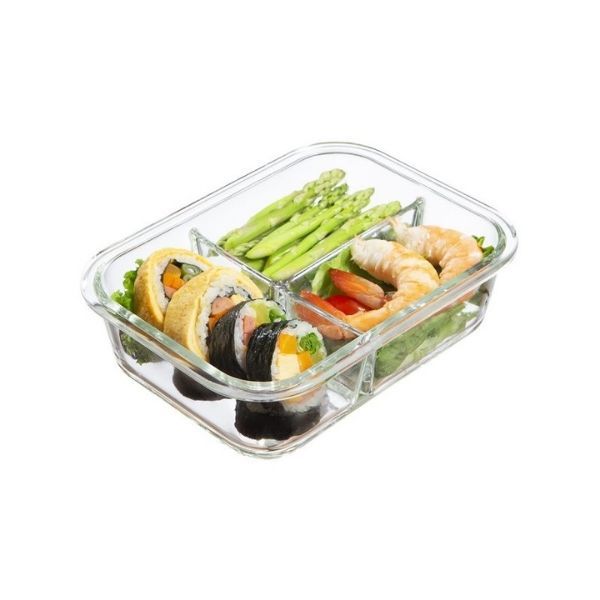 Hộp thủy tinh chữ nhật Inochi Nikko 1040ml 3 ngăn